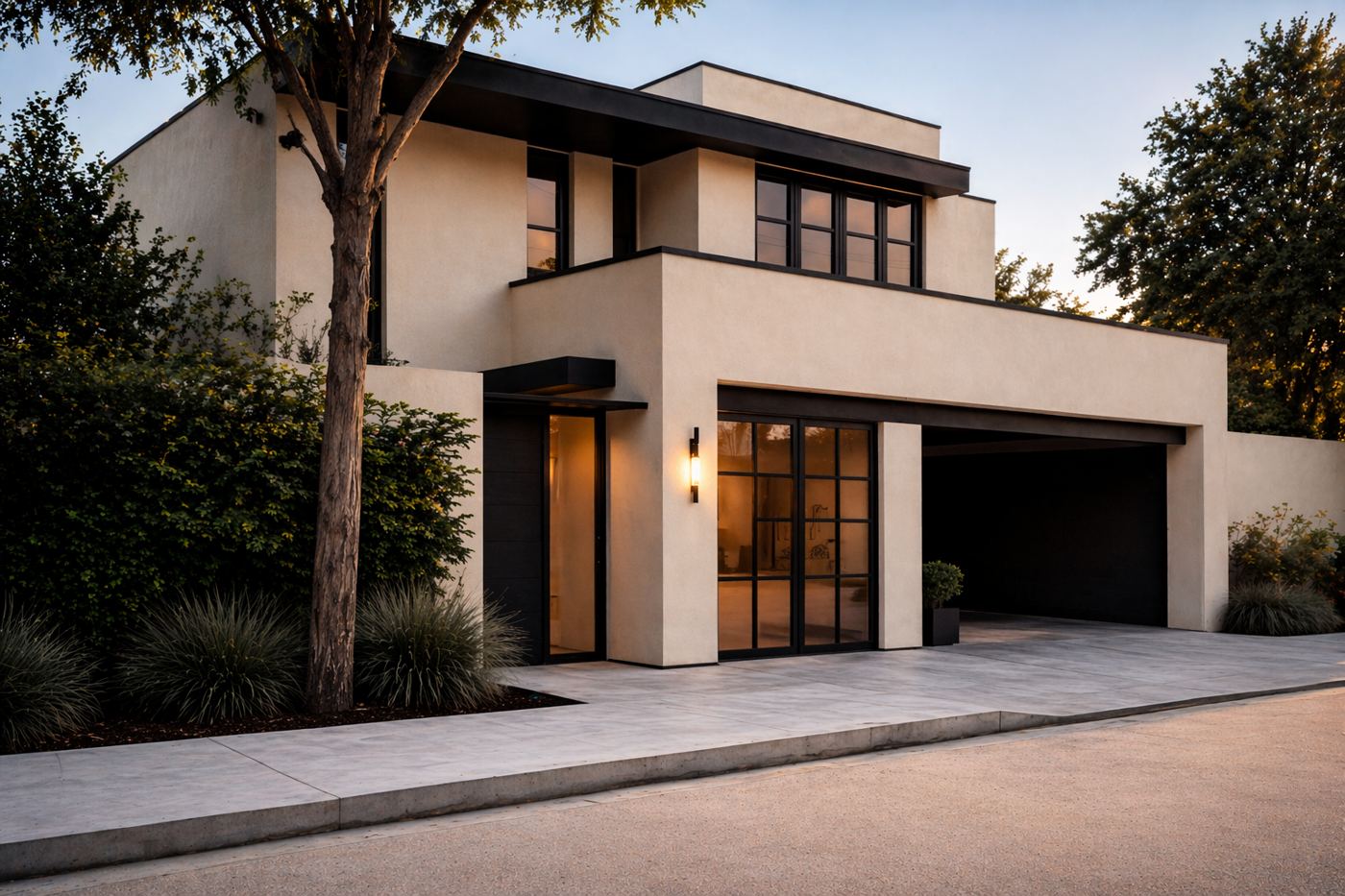 Residencia HECO GROUP, vista de acceso al anochecer